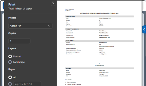 Generate Affidavits