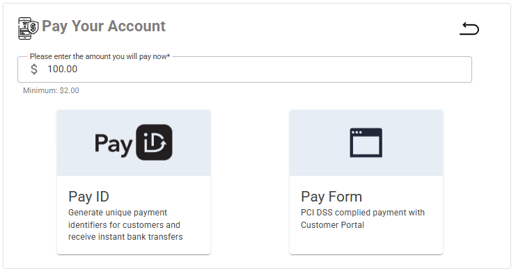Customer payments portal
