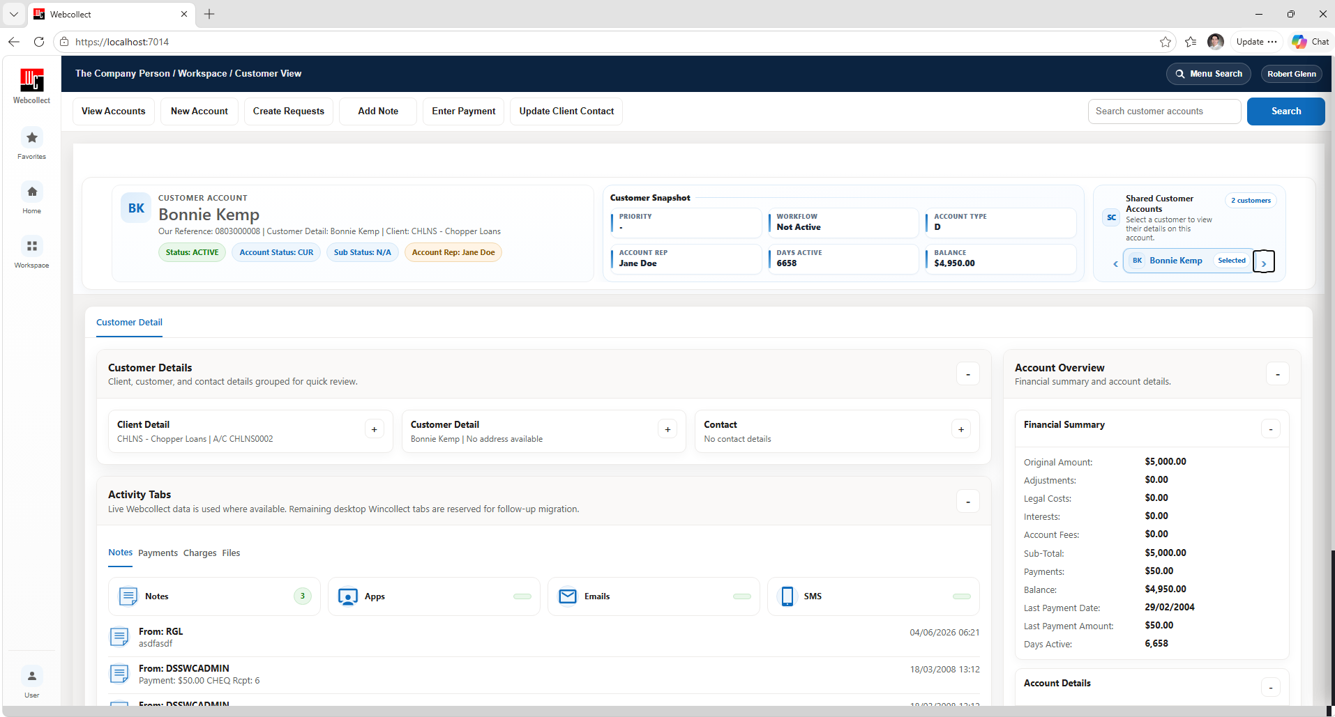 Wincollect integrated payment and data workflows